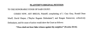 Illustration for article titled Art Briles Sues Baylor Officials For Defamation And Conspiracy